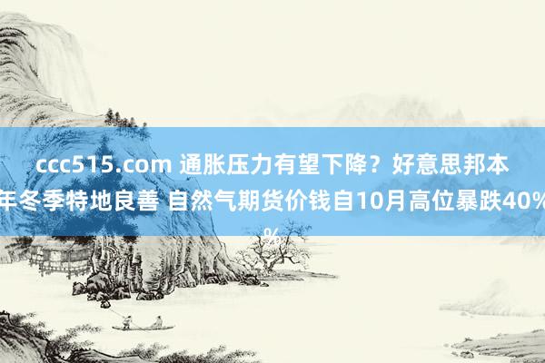 ccc515.com 通胀压力有望下降？好意思邦本年冬季特地良善 自然气期货价钱自10月高位暴跌40%