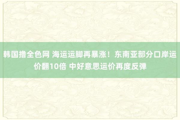 韩国撸全色网 海运运脚再暴涨！东南亚部分口岸运价翻10倍 中好意思运价再度反弹