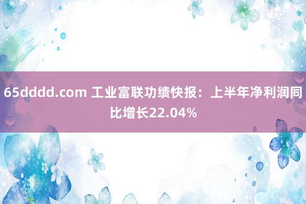 65dddd.com 工业富联功绩快报：上半年净利润同比增长22.04%