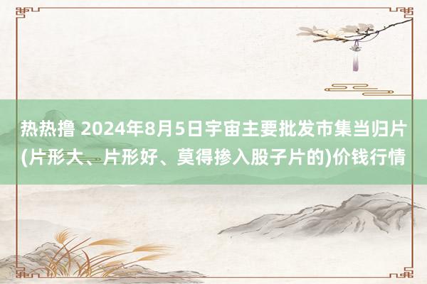 热热撸 2024年8月5日宇宙主要批发市集当归片(片形大、片形好、莫得掺入股子片的)价钱行情