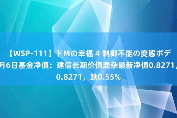 【WSP-111】ドMの幸福 4 制御不能の変態ボディ4時間 8月6日基金净值：建信长期价值混杂最新净值0.8271，跌0.55%