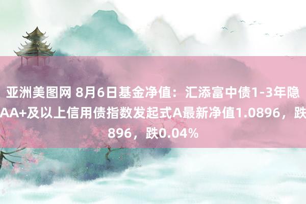 亚洲美图网 8月6日基金净值：汇添富中债1-3年隐含评级AA+及以上信用债指数发起式A最新净值1.0896，跌0.04%