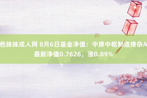 色妹妹成人网 8月6日基金净值：中原中枢制造搀杂A最新净值0.7626，涨0.89%