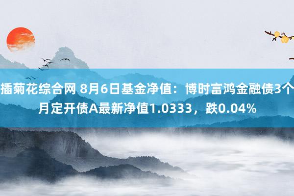 插菊花综合网 8月6日基金净值：博时富鸿金融债3个月定开债A最新净值1.0333，跌0.04%