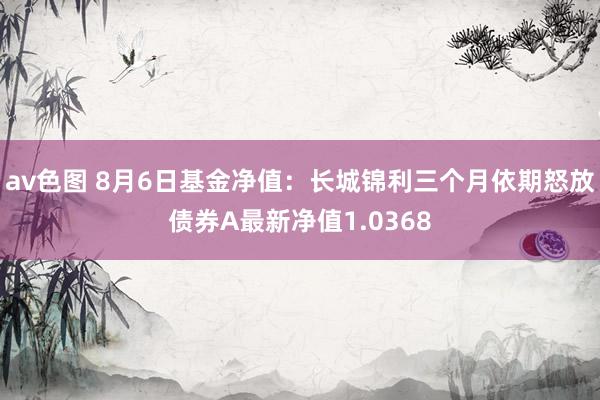 av色图 8月6日基金净值：长城锦利三个月依期怒放债券A最新净值1.0368