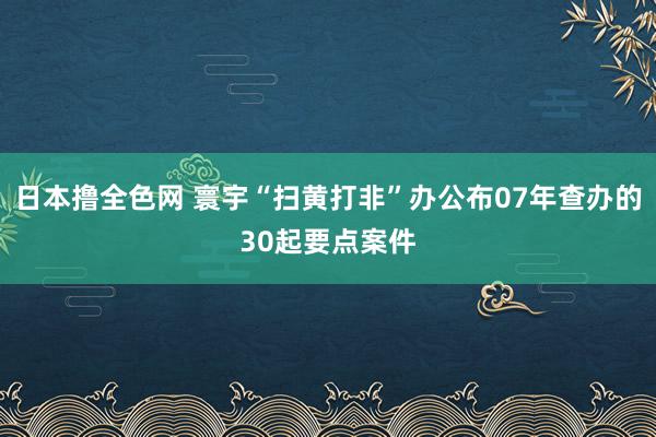 日本撸全色网 寰宇“扫黄打非”办公布07年查办的30起要点案件