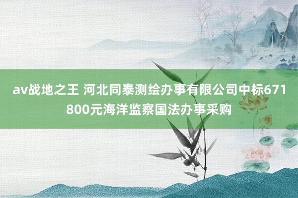 av战地之王 河北同泰测绘办事有限公司中标671800元海洋监察国法办事采购