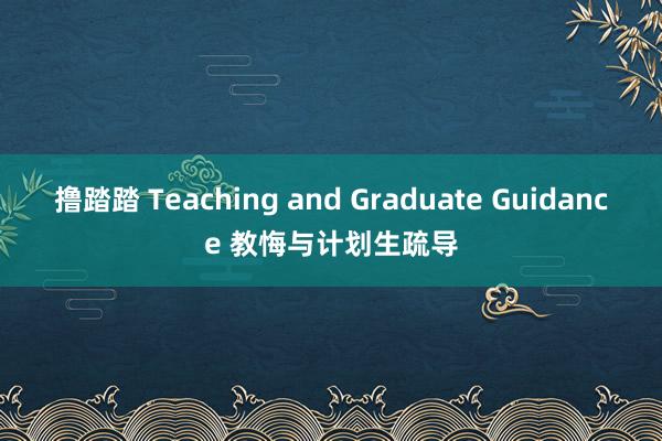 撸踏踏 Teaching and Graduate Guidance 教悔与计划生疏导